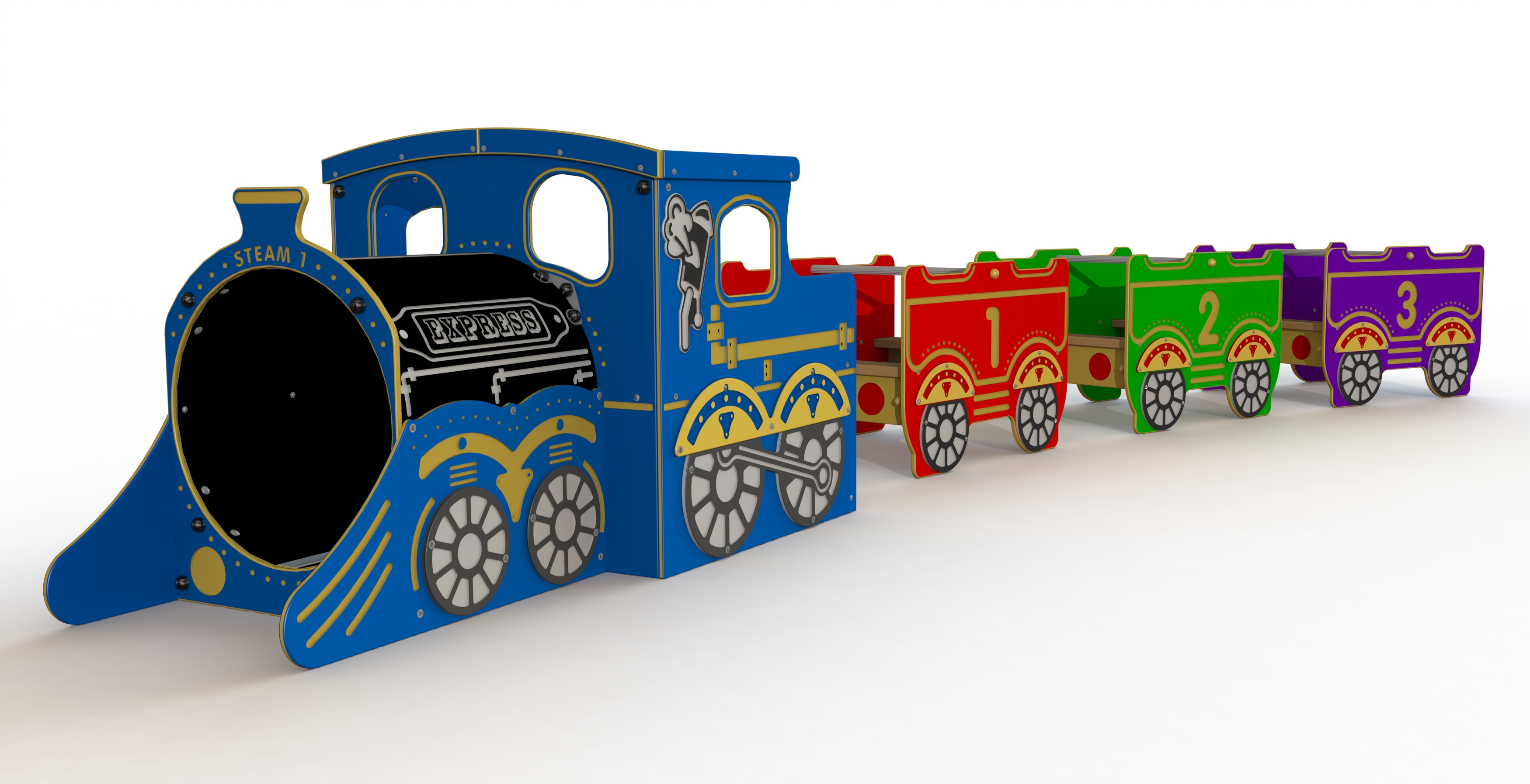 GL Jones Playgrounds - Train With 3 Carriages